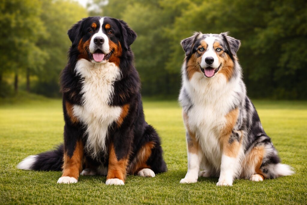 Bernese Mountain Dog, Australian Shepherd, dog de-shedding